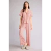 Defacto G7588AXER103 Ekru Desenli Softshell Pijama Takımı