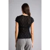 Defacto H5769AXBK81 Siyah Slım Fıt Bisiklet Yaka Dantel Kısa Kollu Tişört