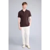 Defacto E9504AXBN267 Kahve %100 Pamuk Regular Fit Polo Tişört