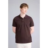Defacto E9504AXBN267 Kahve %100 Pamuk Regular Fit Polo Tişört