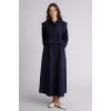 Defacto F7382AXNV243 Lacivert Hakim Yaka Poplin Uzun Kollu Elbise