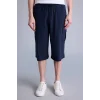 Defacto T4693AZNV241 Lacivert Relax Fıt Düz Paça Sweatshirt Kumaşı Uzun Şort
