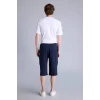 Defacto T4693AZNV241 Lacivert Relax Fıt Düz Paça Sweatshirt Kumaşı Uzun Şort