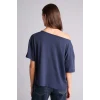 Defacto H6703AXNV42 Lacivert Relax Fıt Kayık Yaka Basıc Tişört