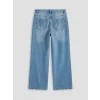 LCW Kids Mavi Wideleg Fiyonklu Kız Çocuk Jean Pantolon