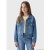 LCW Kids İndigo Çiçekli Kız Çocuk Jean Ceket