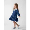 LCW Kids Lacivert Bebe Yaka Taşlı Kız Çocuk Fırfırlı Elbise