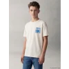 LCW Kids Bej Baskılı Erkek Çocuk Tişört