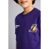 Defacto G7613A8PR299 Mor NBA Los Angeles Lakers New Regular Fıt Bisiklet Yaka Kısa Kollu Tişört Erkek Çocuk