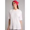 Defacto H4100AXWT34 Beyaz Relax Fıt Bisiklet Yaka Basıc Düz Modal Kısa Kollu Tişört