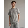 LCW Kids Gri Erkek Çocuk Baskılı Tişört