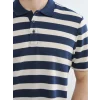 LCWAIKIKI Classic Lacivert Polo Yaka Çizgili Erkek Tişört