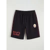 LCW Kids Siyah Galatasaray Baskılı Erkek Çocuk Şort