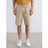 XSIDE Bej Standart Kalıp Erkek Gabardin Kargo Şort