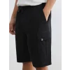 XSIDE Siyah Standart Kalıp Erkek Gabardin Kargo Şort