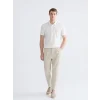 LCWAIKIKI Classic Ekru Polo Yaka Desenli Pike Erkek Tişört