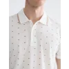 LCWAIKIKI Classic Ekru Polo Yaka Desenli Pike Erkek Tişört