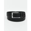 LCW ACCESSORIES Siyah Deri Görünümlü Erkek Kemer