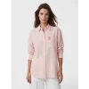 LCW Modest Pembe Çizgili Oversize Poplin Kadın Gömlek Tunik
