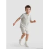 LCW Kids Gri Dinozor Baskılı Erkek Çocuk Tişört ve Şort