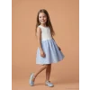 LCW Kids Mavi Bisiklet Yaka Kız Çocuk Elbise