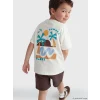 LCW Kids Ekru Baskılı Erkek Çocuk Tişört