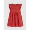 LCW Kids Kırmızı Çiçek Desenli Kız Çocuk Elbise