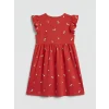 LCW Kids Kırmızı Çiçek Desenli Kız Çocuk Elbise