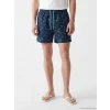 LCW SWIMWEAR Lacivert Kısa Boy Palmiye Desenli Erkek Deniz Şortu
