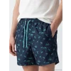 LCW SWIMWEAR Lacivert Kısa Boy Palmiye Desenli Erkek Deniz Şortu