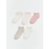 LCW baby Ekru Kız Bebek Patik Çorap 5li