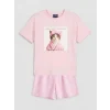 LCW Kids Pembe Baskılı Kız Çocuk Şortlu Pijama Takımı