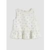 LCW baby Bej Çiçekli Kız Bebek Bluz ve Pantolon