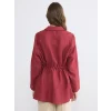 LCWAIKIKI Classic Bordo Dokulu Büzgülü Kadın Gömlek Tunik