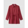 LCWAIKIKI Classic Bordo Dokulu Büzgülü Kadın Gömlek Tunik