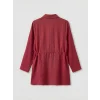 LCWAIKIKI Classic Bordo Dokulu Büzgülü Kadın Gömlek Tunik