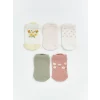 LCW baby Ekru Kız Bebek Patik Çorap 5li