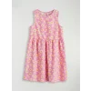 LCW Kids Pembe Bisiklet Yaka Çiçekli Kız Çocuk Poplin Elbise