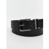 LCW ACCESSORIES Siyah Deri Görünümlü Erkek Kemer