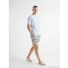 LCW SWIMWEAR Beyaz Kısa Boy Desenli Erkek Deniz Şortu