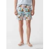 LCW SWIMWEAR Beyaz Kısa Boy Desenli Erkek Deniz Şortu
