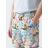 LCW SWIMWEAR Beyaz Kısa Boy Desenli Erkek Deniz Şortu
