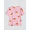 LCW Kids Pembe Baskılı Kız Çocuk Şortlu Pijama Takımı