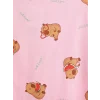 LCW Kids Pembe Baskılı Kız Çocuk Şortlu Pijama Takımı