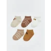 LCW baby Ekru Desenli Erkek Bebek 5li Patik Çorap