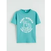 LCW Kids Turkuaz Baskılı Erkek Çocuk Tişört