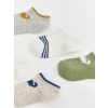 LCW baby Gri Baskılı Erkek Bebek Patik Çorap 5li