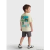 LCW Kids Yeşil Bisiklet Yaka Minecraft Baskılı Erkek Çocuk Tişört
