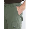 XSIDE Haki Standart Kalıp Erkek Gabardin Kargo Şort