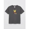 LCW Kids Gri Pikachu Baskılı Erkek Çocuk Tişört
